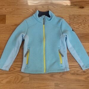 Spyder Light Blue Kids Jacket with Yellow Accents